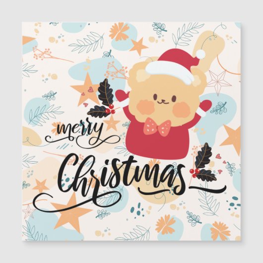 frohe Weihnachten Magnetkarte (Vorderseite)