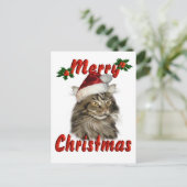 Frohe Weihnachten Maine Coon Cat (Stehend Vorderseite)
