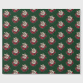 Frohe Weihnachten Maine Coon Katze Geschenkpapier (Flach)