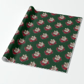 Frohe Weihnachten Maine Coon Katze Geschenkpapier (Ungerollt)