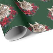 Frohe Weihnachten Maine Coon Katze Geschenkpapier (Rolleneckpunkt)