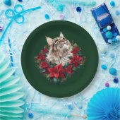 Frohe Weihnachten Maine Coon Katze Pappteller (Party)