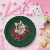 Frohe Weihnachten Maine Coon Katze Pappteller (Party)