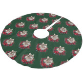 Frohe Weihnachten Maine Coon Katze  Polyester Weihnachtsbaumdecke (Schrägansicht)