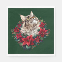 Frohe Weihnachten Maine Coon Katze
