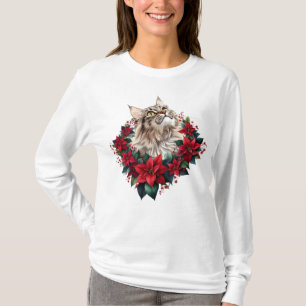 Frohe Weihnachten Maine Coon Katze T-Shirt