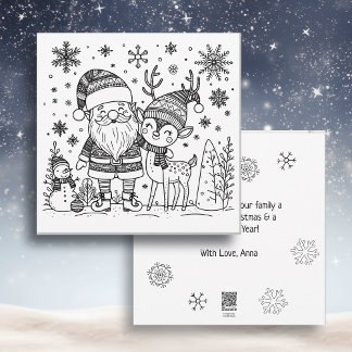 Frohe Weihnachten - Malbuch | Weihnachtsmann und R