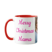 Frohe Weihnachten Mama Personalisierter Foto-Beche