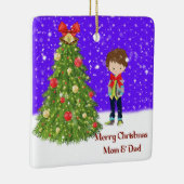 Frohe Weihnachten Mama & Vater von Son Keramikornament (Rechts)