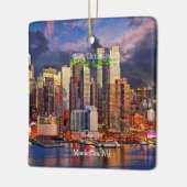 Frohe Weihnachten, Manhattan, NY Keramikornament (Links)