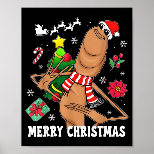 Frohe Weihnachten Marcus The Worm Lustiger Unhinge Poster (Vorne)