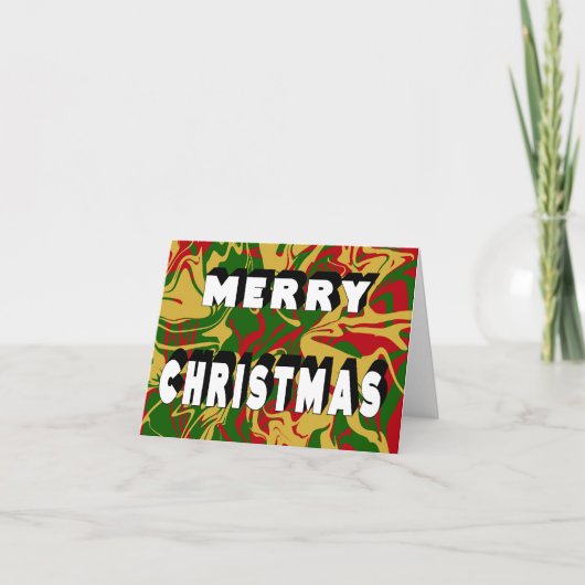 Frohe Weihnachten Marmor Rot Grün Gold (Vorderseite)