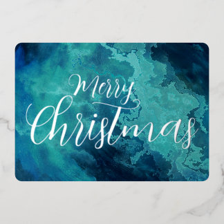 Frohe Weihnachten Marmorierte Grunge-Textur Folien Feiertagskarte