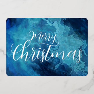 Frohe Weihnachten Marmorierte Grunge-Textur Folien Feiertagskarte