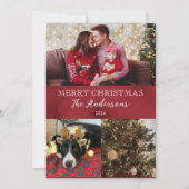 Frohe Weihnachten Maroon Winter Snow (Vorderseite)