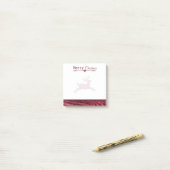 Frohe Weihnachten Marsala rustikales Ren 3x3 Post-it Klebezettel (Auf Schreibtisch)