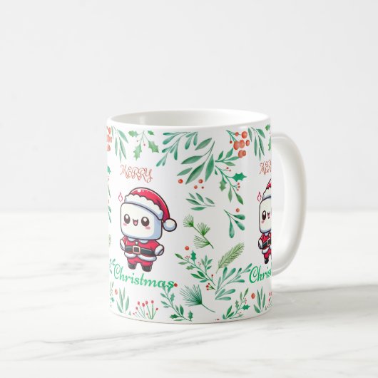 Frohe Weihnachten Marshmallow Delight Kaffeetasse (VorderseiteRechts)