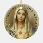 Frohe Weihnachten | Mary Jungfrau | KERAMIK Ornament (Hinten)