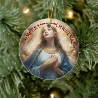 Frohe Weihnachten | Mary Jungfrau | KERAMIK Ornament