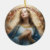 Frohe Weihnachten | Mary Jungfrau | KERAMIK Ornament (Vorne)