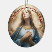 Frohe Weihnachten | Mary Jungfrau | KERAMIK Ornament (Links)