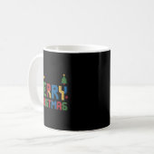 Frohe Weihnachten Master Builder Kinder Bausteine Kaffeetasse (Vorderseite Links)