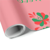Frohe Weihnachten Matte Pink Geschenkpapier (Rolleneckpunkt)