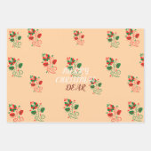 Frohe Weihnachten Matte Pink Geschenkpapier Set (Vorderseite 3)