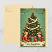 Frohe Weihnachten Mäuse viktorianischer Baum Gesch (Vorne/Hinten)