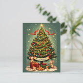 Frohe Weihnachten Mäuse viktorianischer Baum Gesch (Stehend Vorderseite)