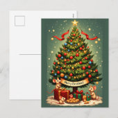 Frohe Weihnachten Mäuse viktorianischer Baum Gesch (Vorne/Hinten)