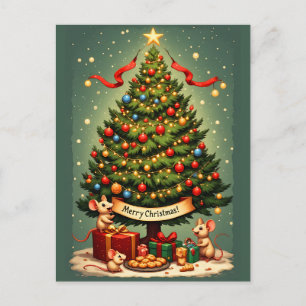 Frohe Weihnachten Mäuse viktorianischer Baum Gesch