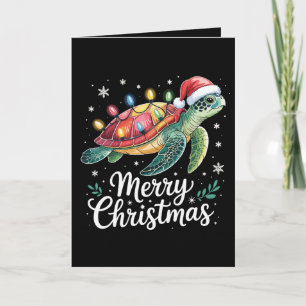 Frohe Weihnachten Meeresschildkröte Weihnachtsmann Karte