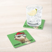 Frohe Weihnachten Meerkat Santa Untersetzer (Vor Ort)