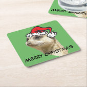 Frohe Weihnachten Meerkat Santa Untersetzer (angewinkelt)