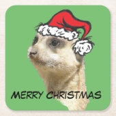 Frohe Weihnachten Meerkat Santa Untersetzer (Vorderseite)