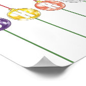 Frohe Weihnachten mehrfarbige Glass Ball Ornamente Poster (Ecke)