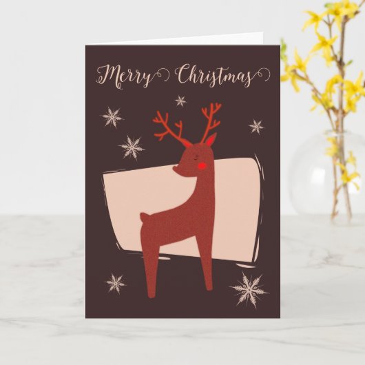 Frohe Weihnachten mein Hirsch Karte (Gelbe Blume)