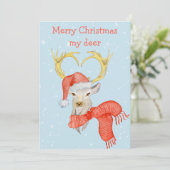 Frohe Weihnachten mein Hirsch Niedlicher Urlaub (Stehend Vorderseite)