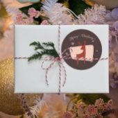 Frohe Weihnachten mein Hirsch Runder Aufkleber