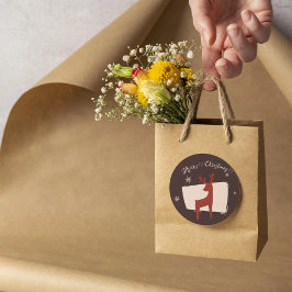 Frohe Weihnachten mein Hirsch Runder Aufkleber