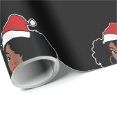 Frohe Weihnachten Melanin Black African American S Geschenkpapier (Rolleneckpunkt)
