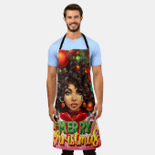 Frohe Weihnachten Melanin Frauen Black Girl Magic Schürze (Getragen)