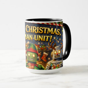 Frohe Weihnachten menschliche Einheit lustiger Rob Tasse