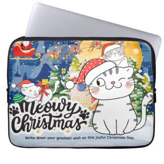 Frohe Weihnachten Meowy Laptopschutzhülle