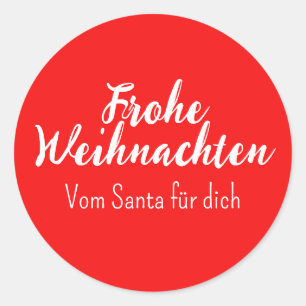Frohe Weihnachten Merry Christmas auf Deutsch Runder Aufkleber