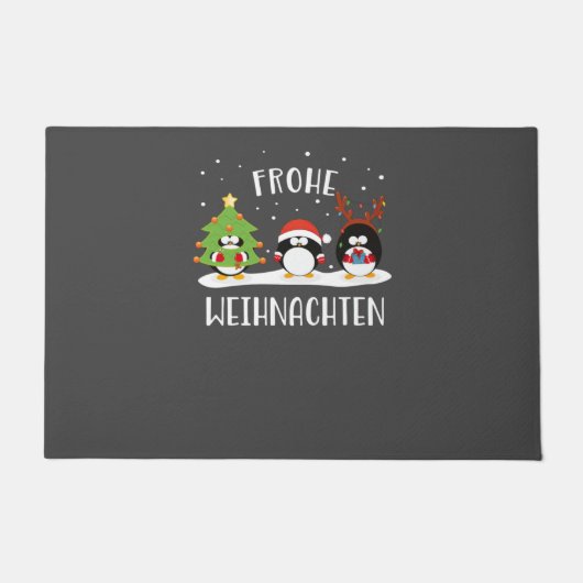 Frohe Weihnachten Merry Christmas Lustig Pinguine Fußmatte (Vorderseite)