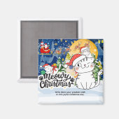 Frohe Weihnachten Miezeke Magnet (Vorderseite/Rückseite)