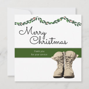 Frohe Weihnachten Military Themed Danke Mitteilungskarte