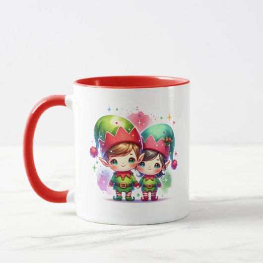 Frohe Weihnachten Mimi Personalisiert Elves Tasse (Links)